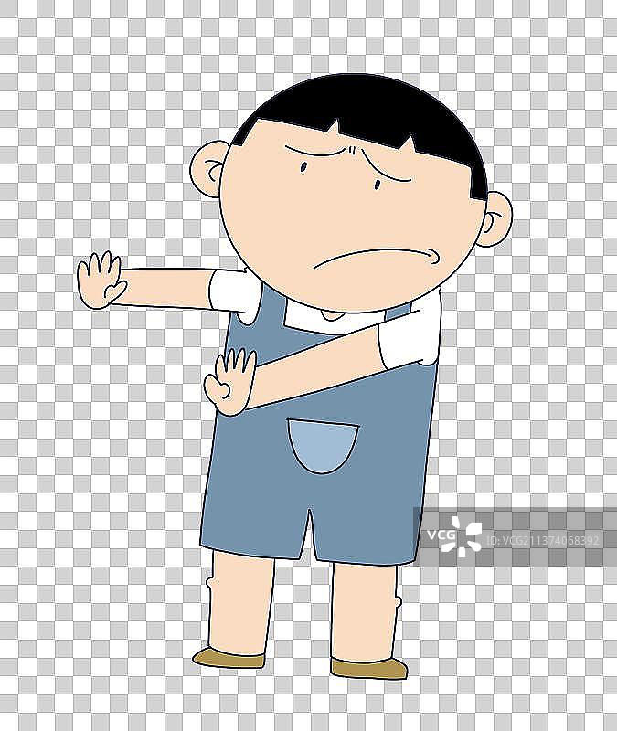 元素：拒绝手势的儿童图片素材