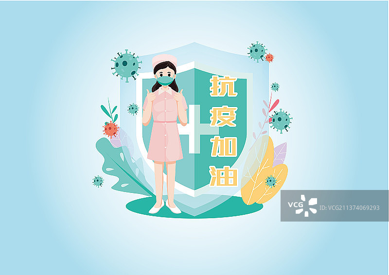 抗疫加油医护人员人物海报图片素材