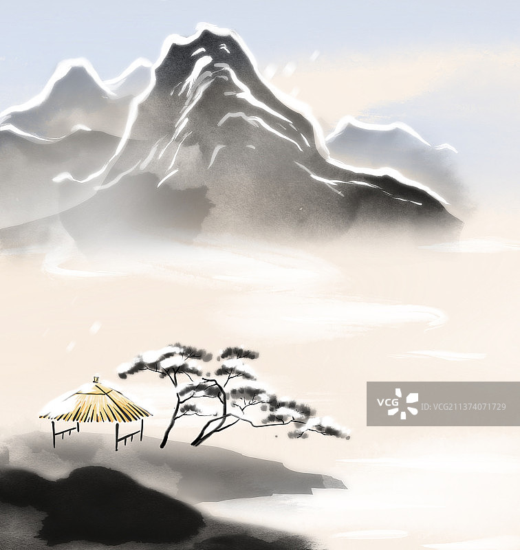 中国风水墨艺术插画图片素材