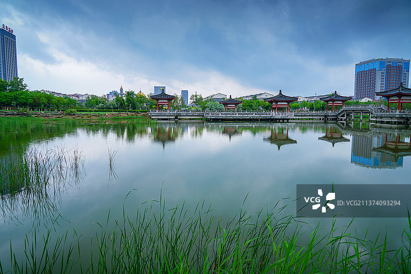 静水+宁夏银川市兴庆区海宝公园图片素材