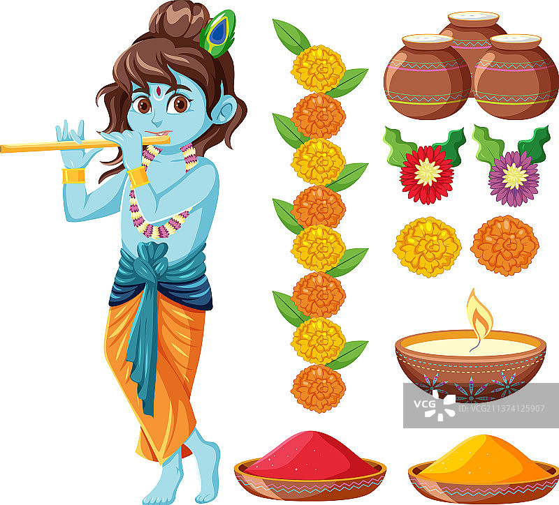 印度神与祭品素材图片素材