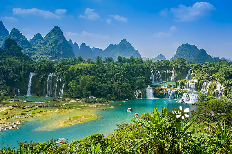 广西德天大瀑布特写图片素材