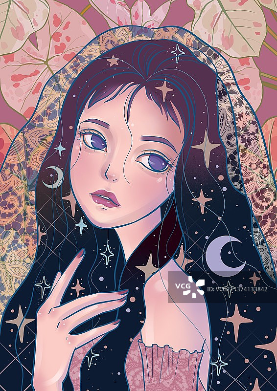 插画女孩图片素材