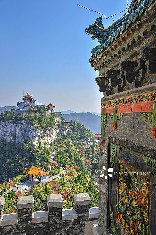 山西珏山，又名角山，为佛道名山，晋城市风景区图片素材