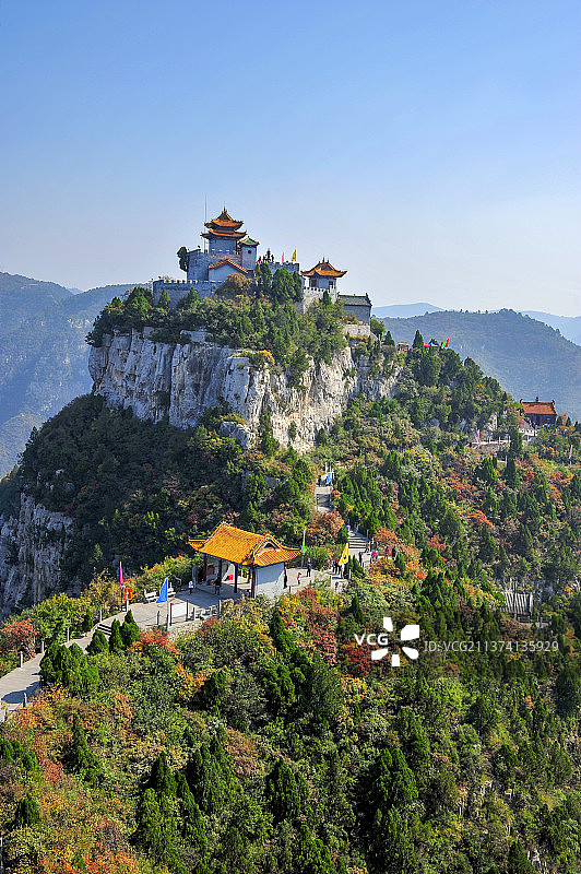 山西珏山，又名角山，为佛道名山，晋城市风景区图片素材
