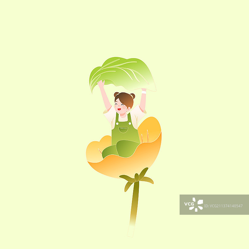 卡通夏季花卉谷雨二十四节气下雨儿童节亲子游家庭美食餐饮农耕春耕自然风景古建筑渐变中国风国潮矢量插画图片素材