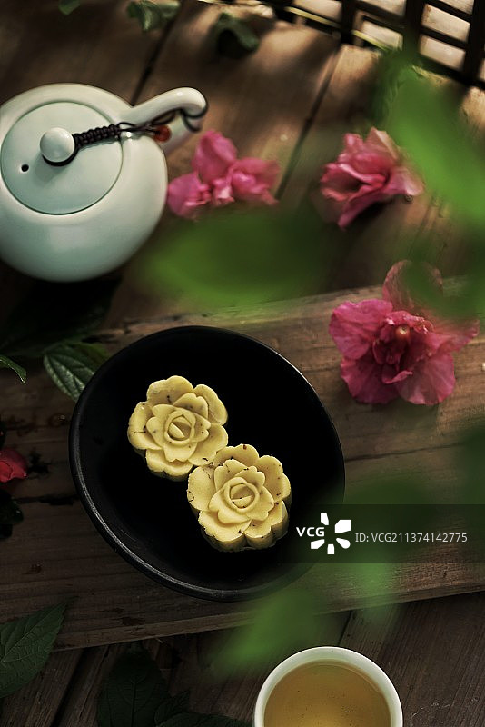 桂花绿豆糕图片素材