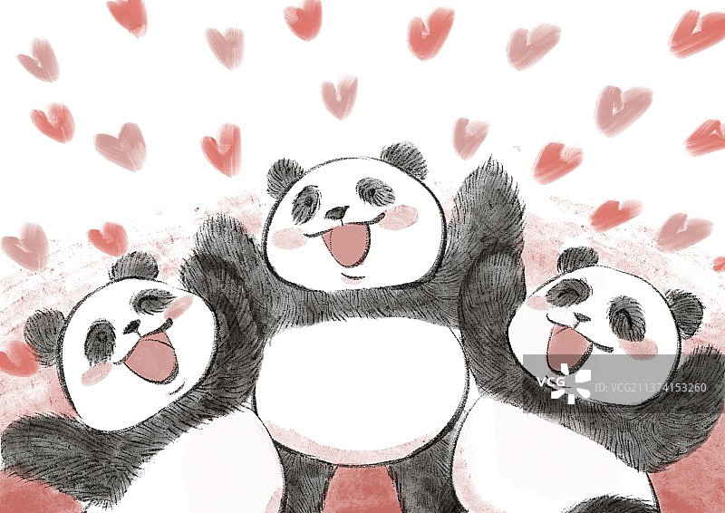 爱心熊猫图片素材