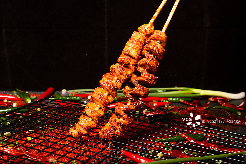 烧烤面筋串图片素材