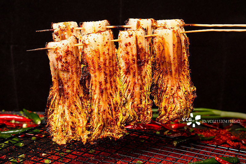 娃娃菜烤串图片素材