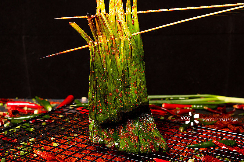 烧烤韭菜串图片素材
