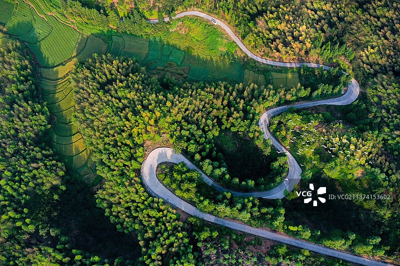 《通往古村落的新路》图片素材