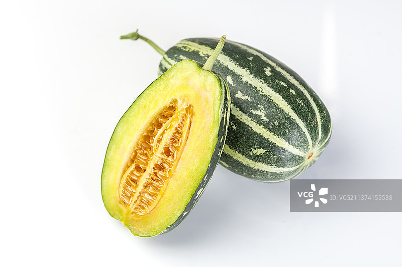 蜜瓜甜瓜特写白色背景图片素材