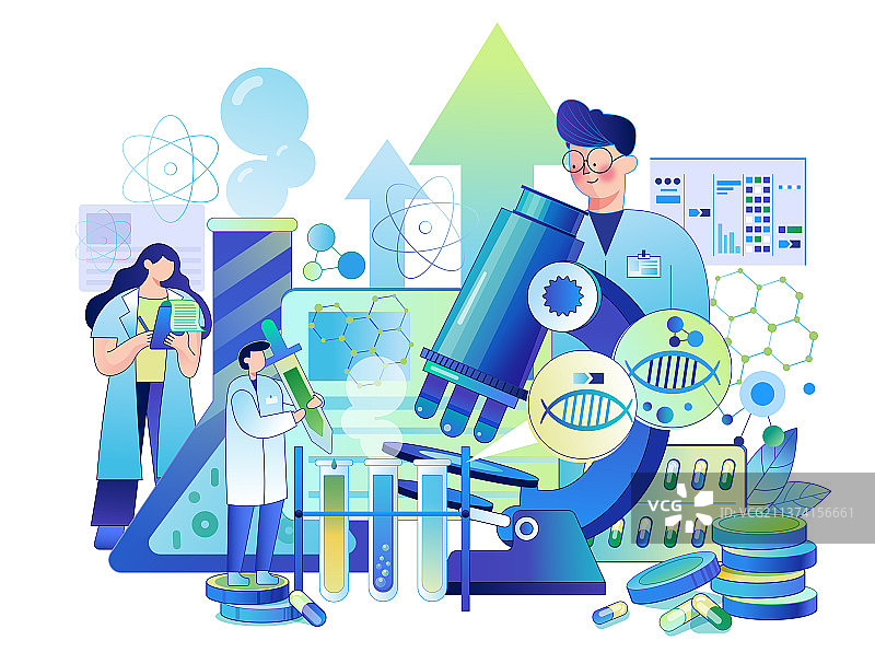 医疗科技领域插画图片素材