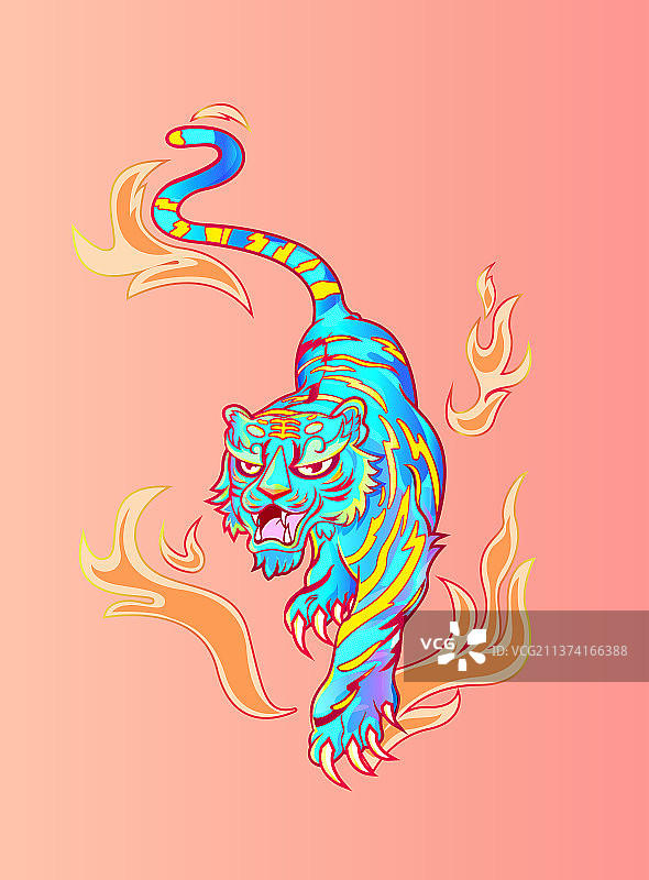 生肖老虎插画图片素材