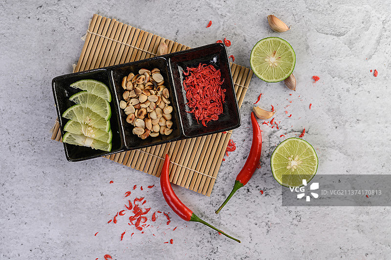 泰式木瓜沙拉食材图片素材