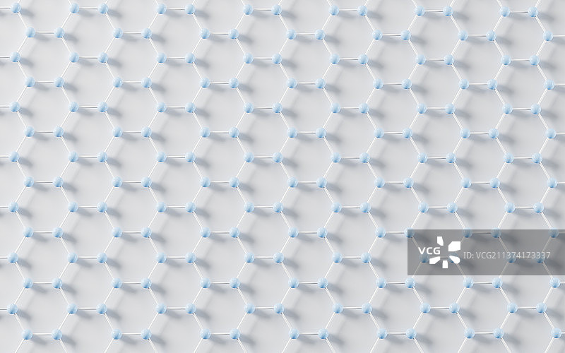 六边形分子结构3D渲染图片素材
