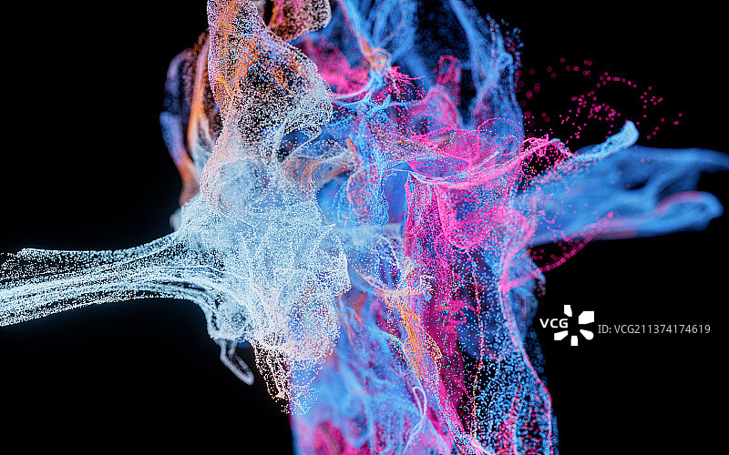 碰撞的粒子特效3D渲染图片素材