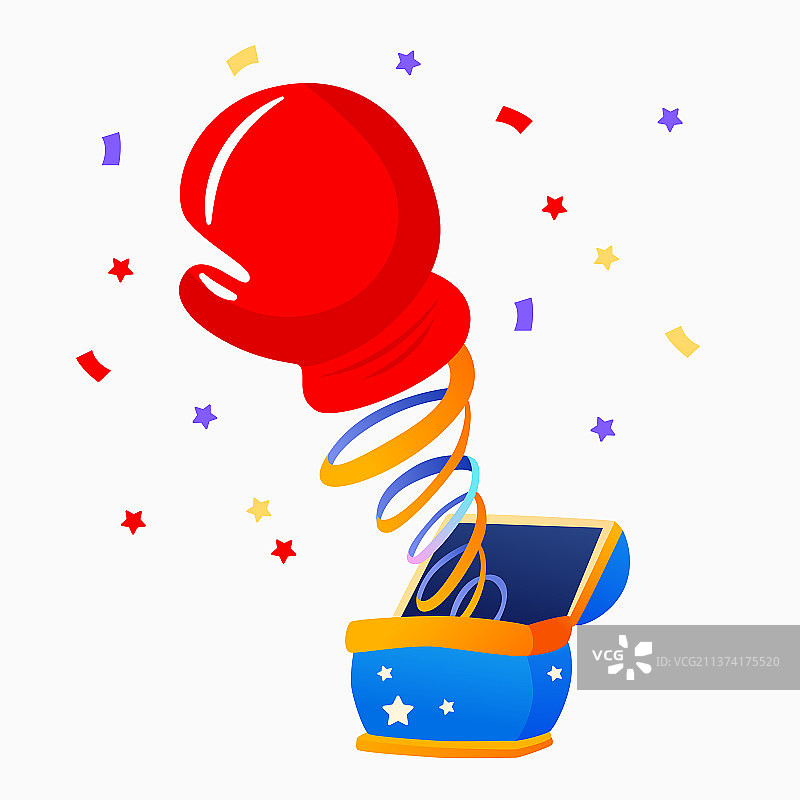 愚人节整蛊道具插画恐怖盒子惊吓娱乐海报图片素材