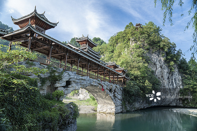 贵州丹寨县石桥古寨文化旅游景区。图片素材