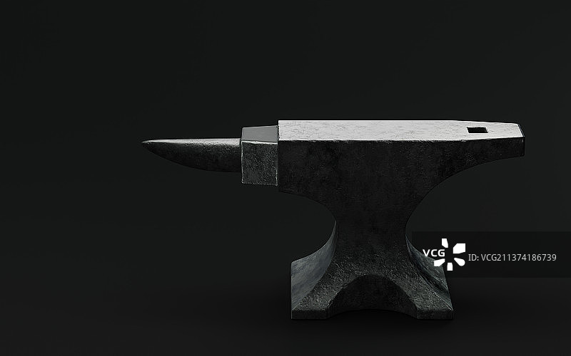 锻造用的铁砧3D渲染图片素材