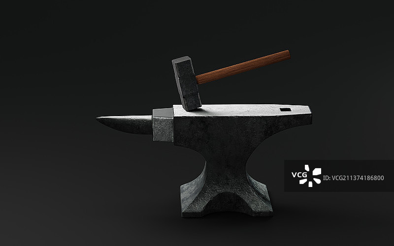 铁锤与铁砧3D渲染图片素材