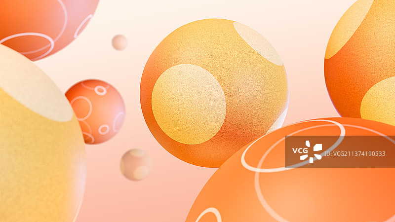 3D抽象卡通风格莫兰迪色系漂浮的球体背景图片素材