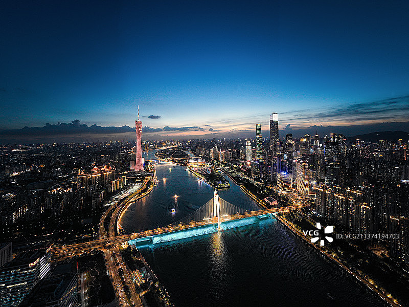 珠江晚霞图片素材