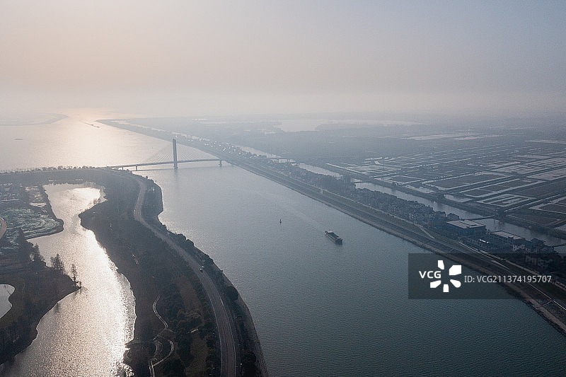 苏州市南京高淳固城湖航拍图片素材