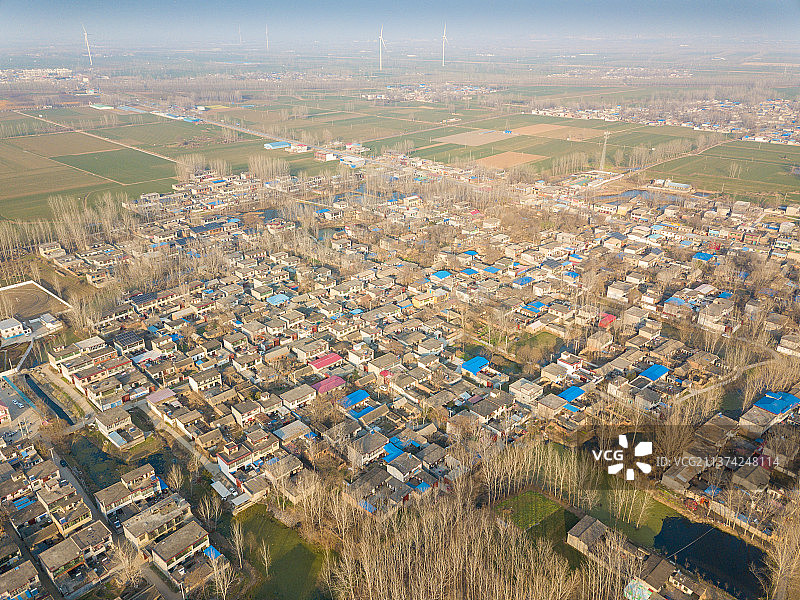 河南省漯河市临颍县乡村冬天户外风光航拍图片素材