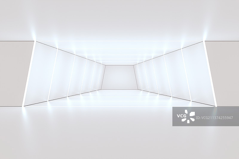 3D白色现代建筑室内空间设计背景图片素材