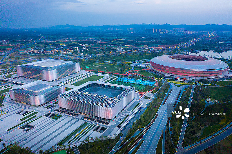 航拍成都东安湖体育公园图片素材