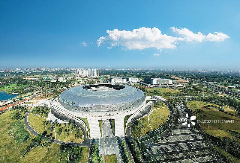 航拍成都东安湖体育公园图片素材