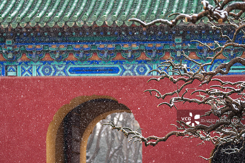雪中天坛斋宫图片素材