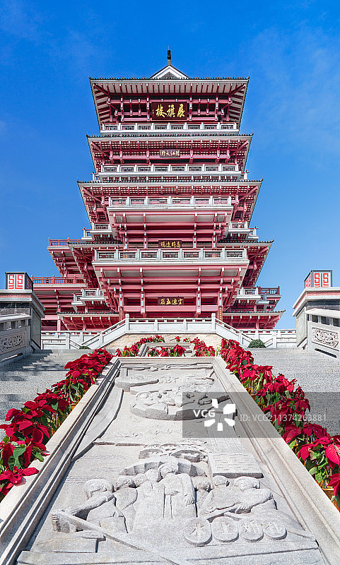 展旗峰-唐代塔楼图片素材