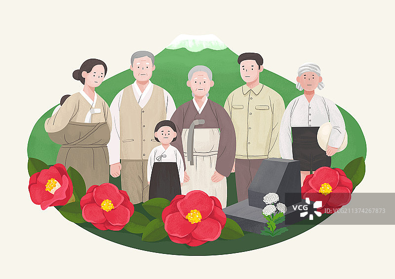 韩国4·3事件受害者纪念日法律纪念插画图片素材