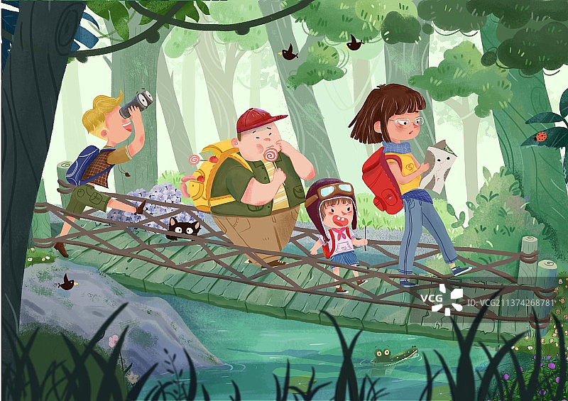 儿童插画小场景图片素材