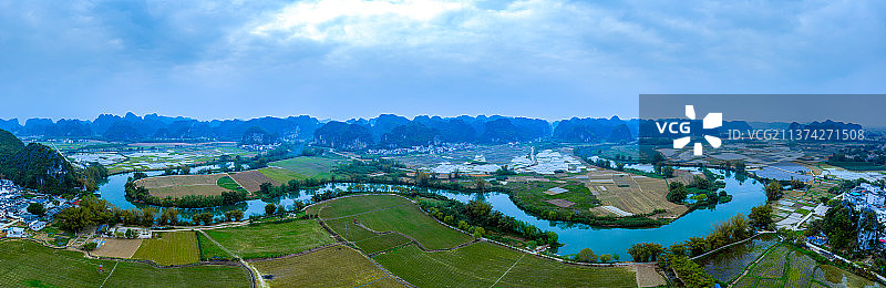 广西上林县三里洋渡风光图片素材