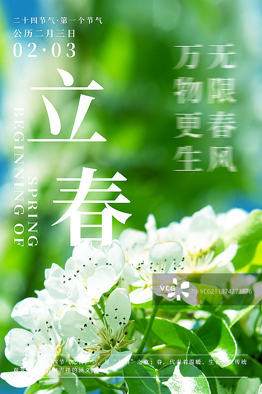 自然植物风景二十四节气海报之立春图片素材