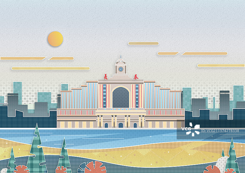 吉林长春火车站图片素材