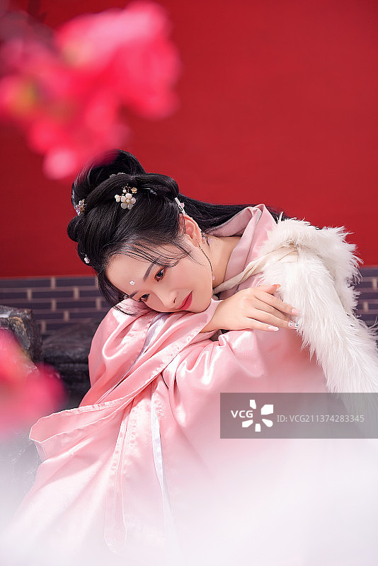 月下瞻白兔图片素材