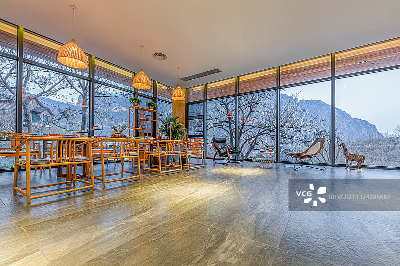 新密伏羲山民宿 建筑 杏花图片素材