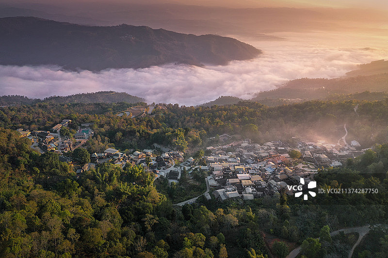 云南普洱景迈山风光图片素材