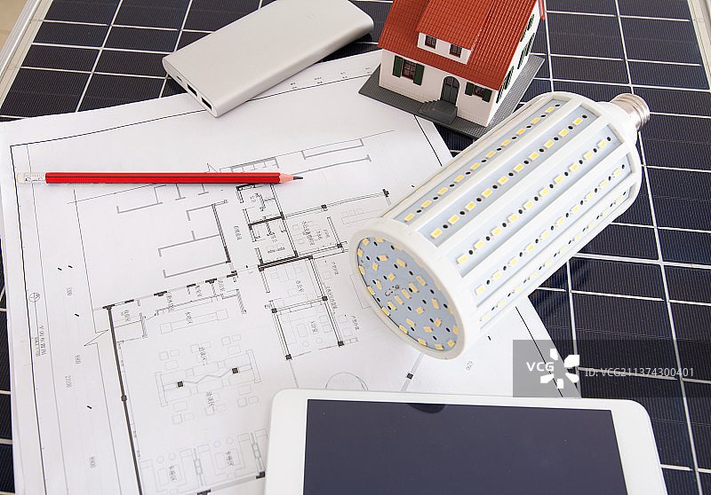 太阳能发电家庭安装设计场景图片素材