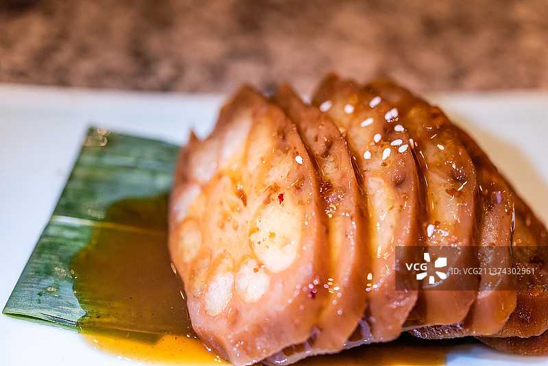 一盘桂花糖藕糯米藕图片素材