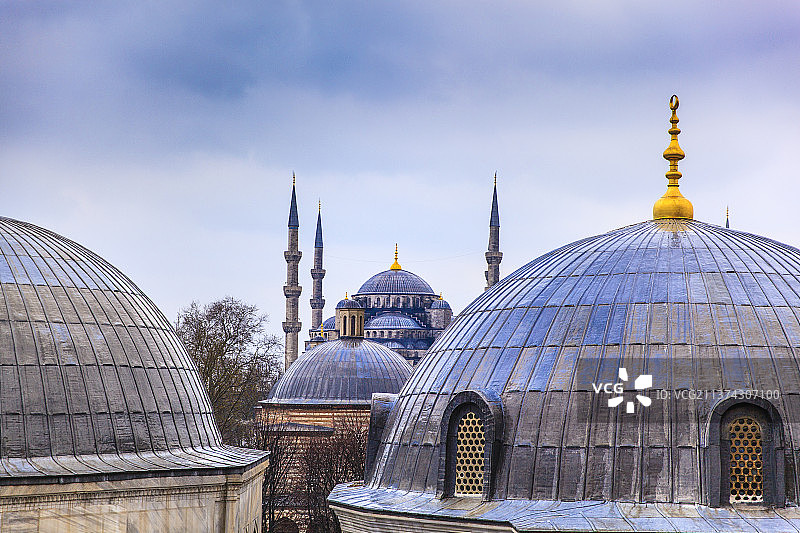 土耳其伊斯坦布尔蓝色清真寺图片素材