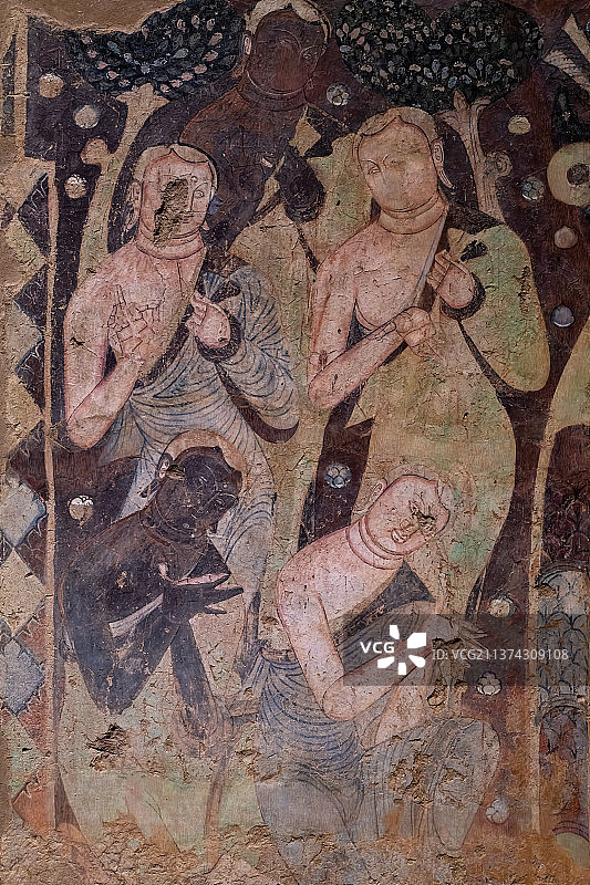 柏林亚洲艺术博物馆藏新疆石窟壁画图片素材