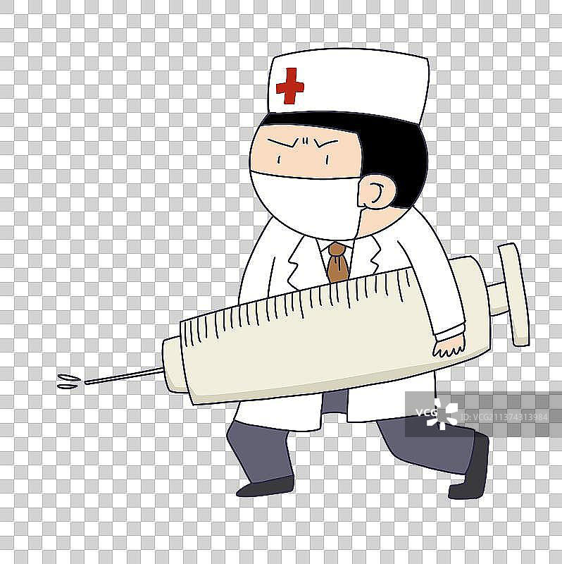 元素：打针的医生图片素材