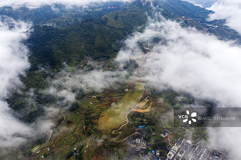 航拍温州市泰顺县自然风光图片素材