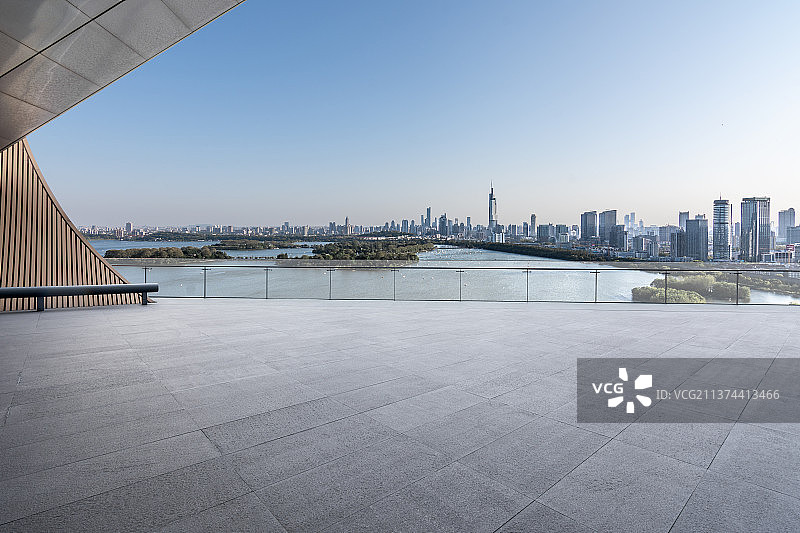 城市风光道路平台背景图片素材